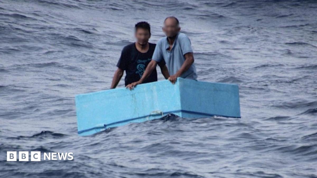 Watch: Fishermen rescued after five days adrift in cool box