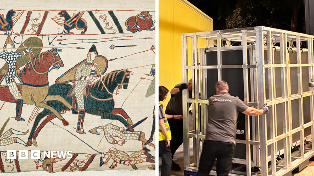 Bayeux Tapestry arrives in UK for first time in 900 years under police guard