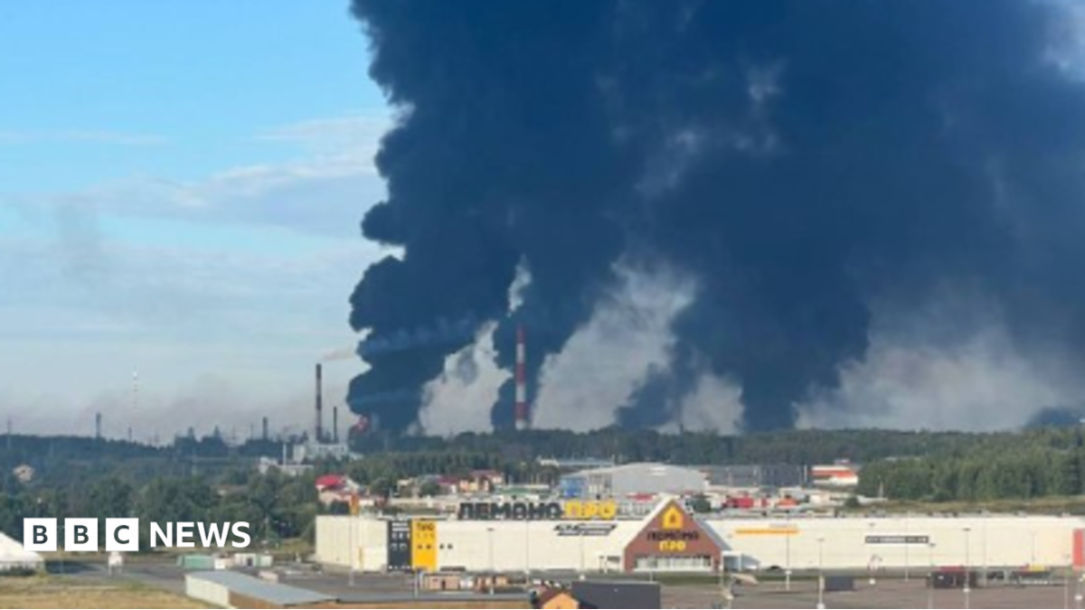 In Yaroslavl, about 150 miles north-east of Moscow, huge clouds of black smoke could be seen over the Slavneft-Yanos refinery after a Ukrainian drone attack.