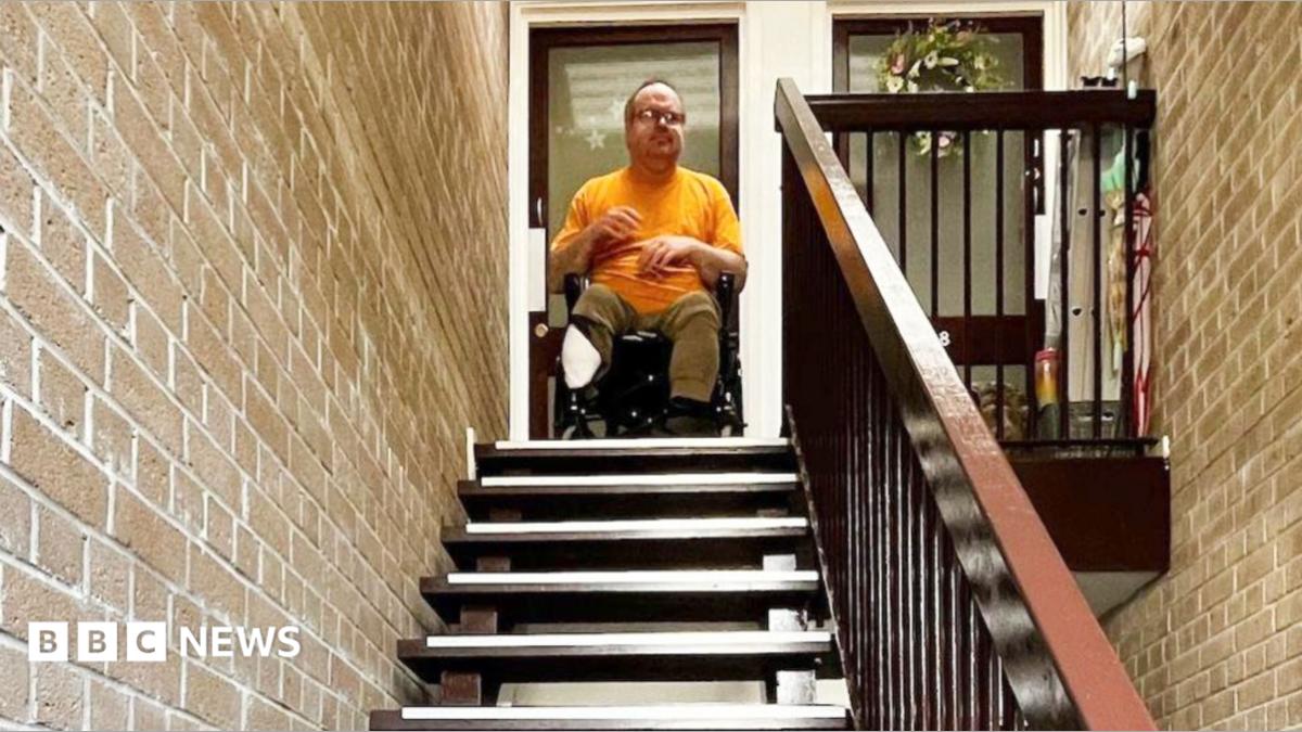 Double amputee 'prisoner' in Plymouth flat without lift