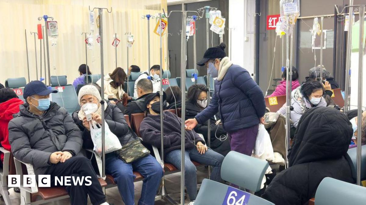 Patients receive infusion therapy at a hospital amid a spike in respiratory illnesses on December 27, 2024 in Shanghai