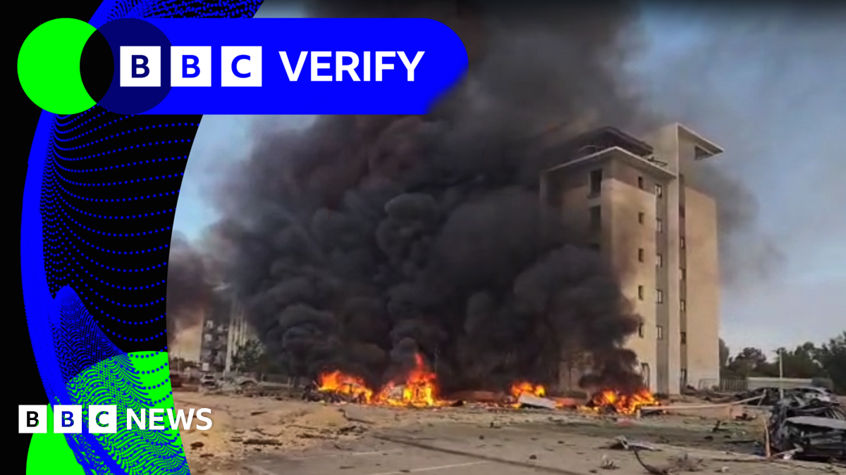 BBC Verify Live: Iran strike on Israel investigated and RAF base protest video checked thumbnail