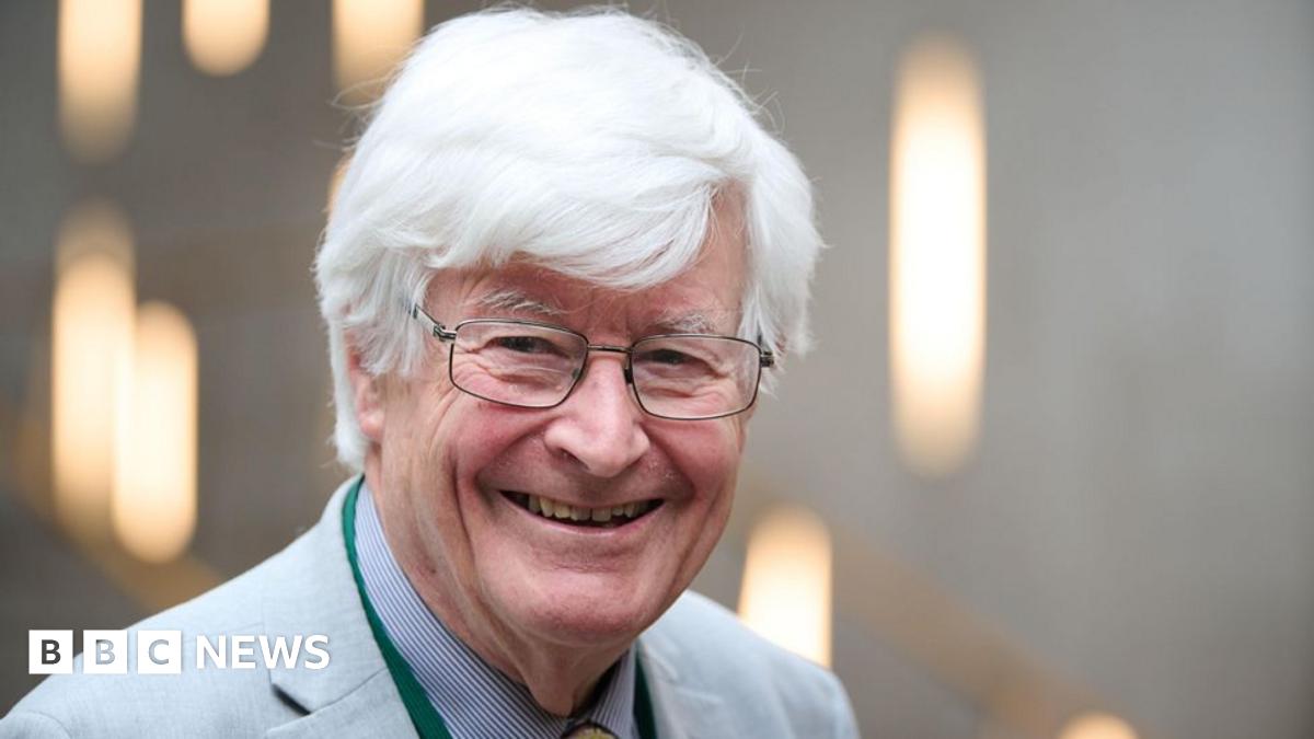 Former leader of the Scottish Green Party Robin Harper at the Scottish Parliament, Edinburgh Scotland, 7 May 2024