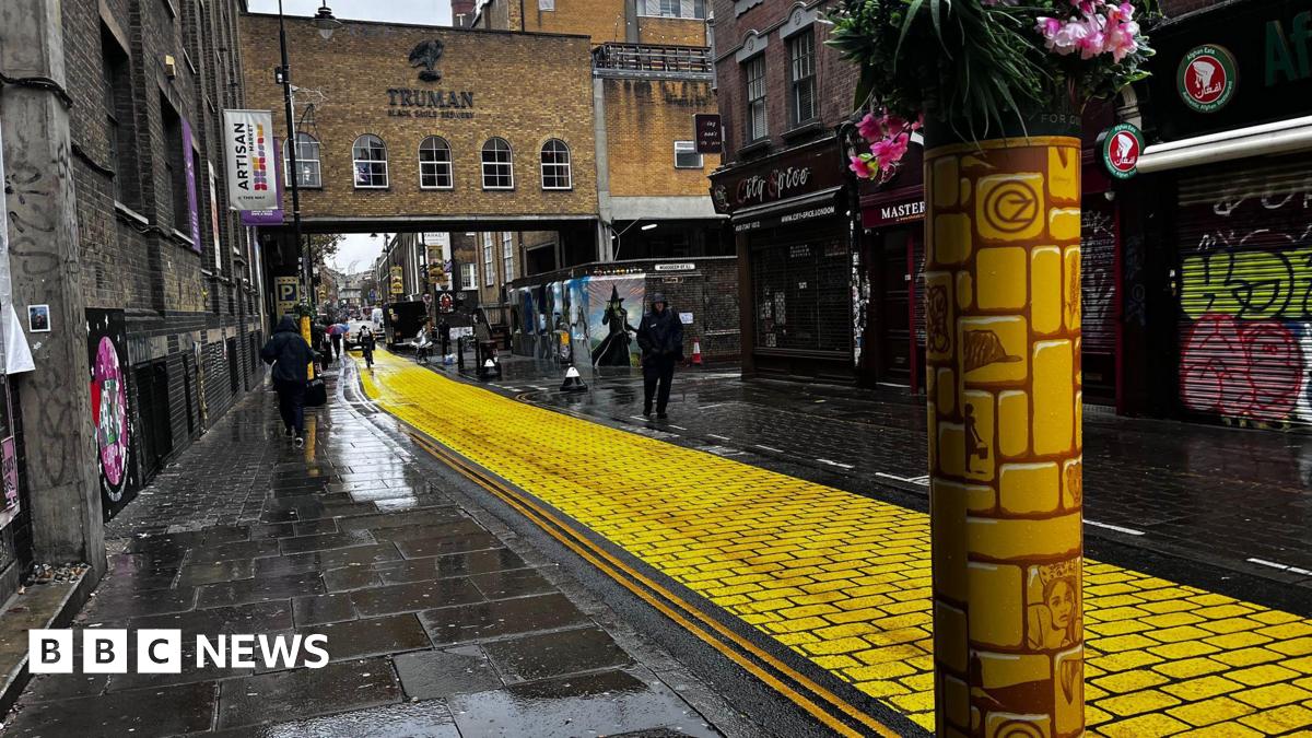Brick Lane painted yellow to celebrate release of new Wicked film Brick Lane painted yellow to celebrate release of new Wicked film