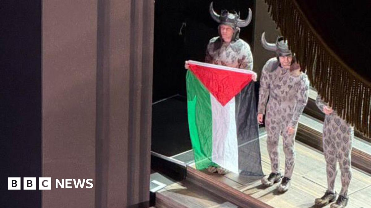 Performer launches Gaza flag protest on Royal Opera House stage