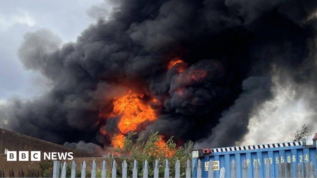 Fire at Crowther industrial estate in Washington