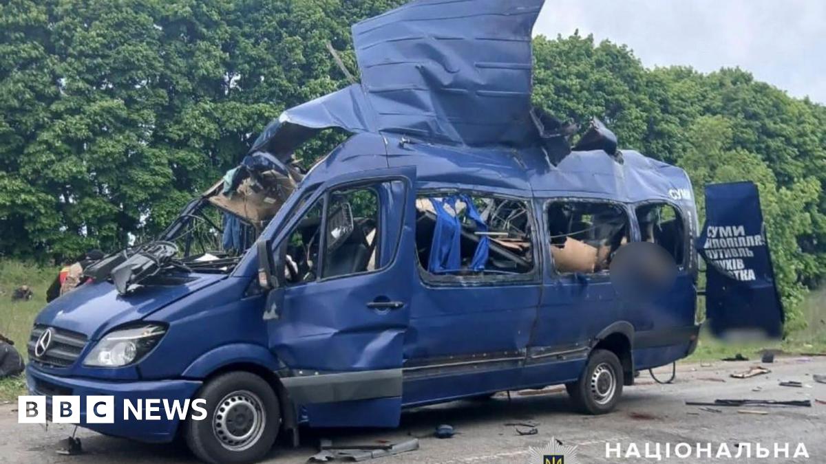 Nine reported killed in Russian strike on civilian bus in Ukraine