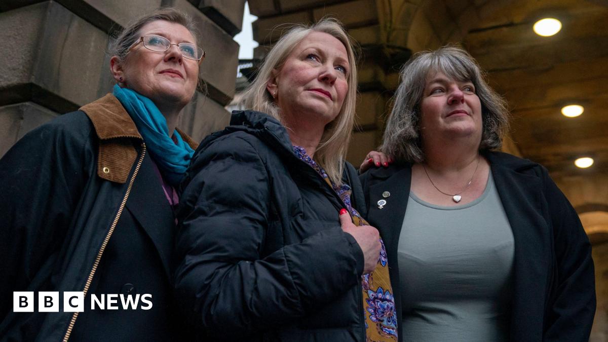 Co-directors of For Women Scotland Susan Smith, Marion Calder and Trina Budge (left to right) outside Parliament House in Edinburgh, ahead of the start of a judicial review hearing over the Scottish Prison Service's policy for management of transgender...
