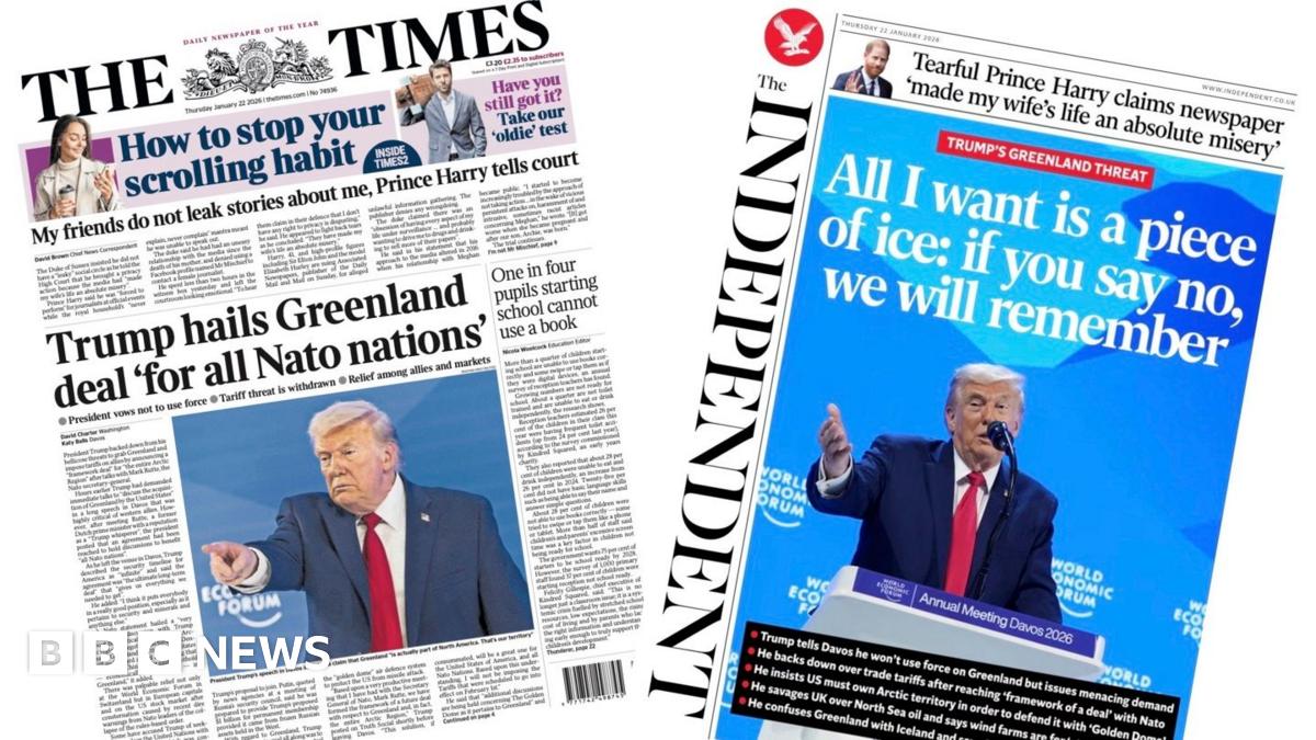 
                            Newspaper headlines: 'Trump hails Greenland deal' and 'All I want is a piece of ice'
