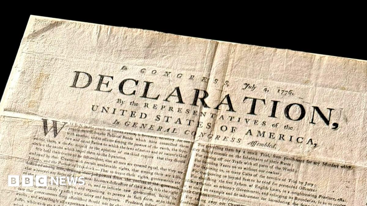 Voluntários descobrem cópia rara da Declaração de Independência dos EUA em arquivos britânicos