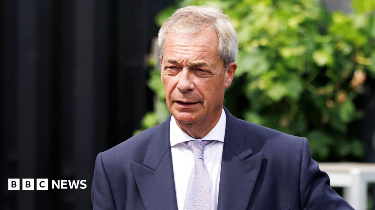 Reform UK leader Nigel Farage drinks a pint in a pub on July 08, 2026 in Great Bentley, England.