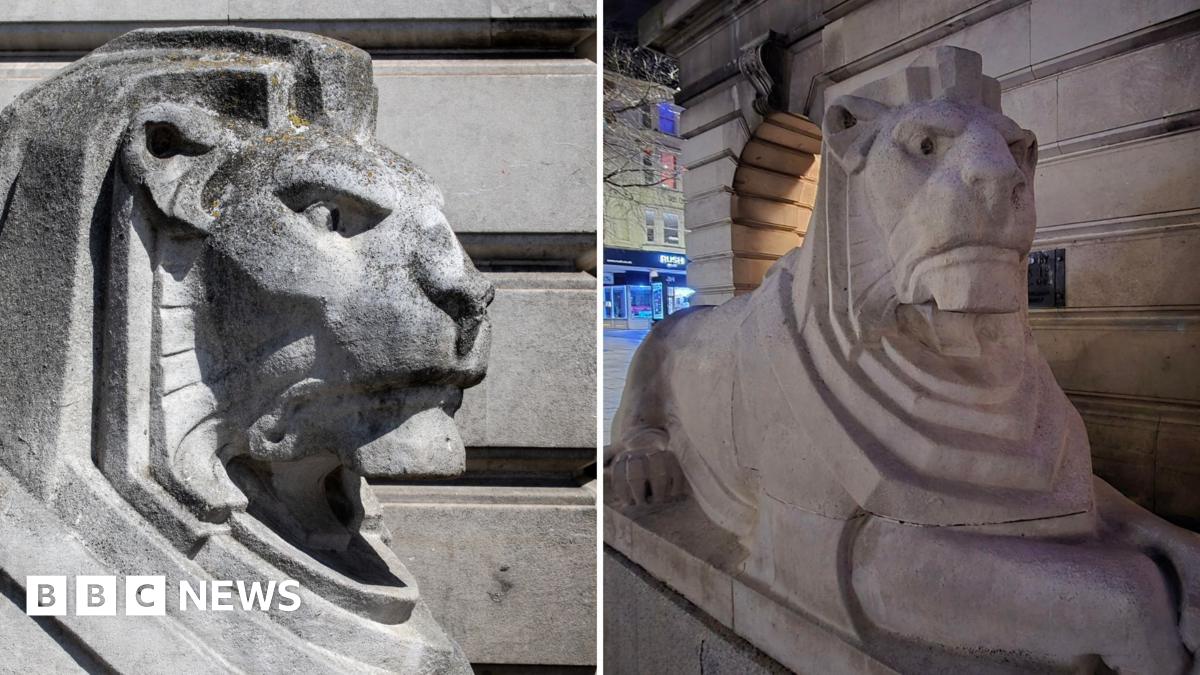 bbc.co.uk - Joseph Locker - Nottingham's market square lions get spring clean