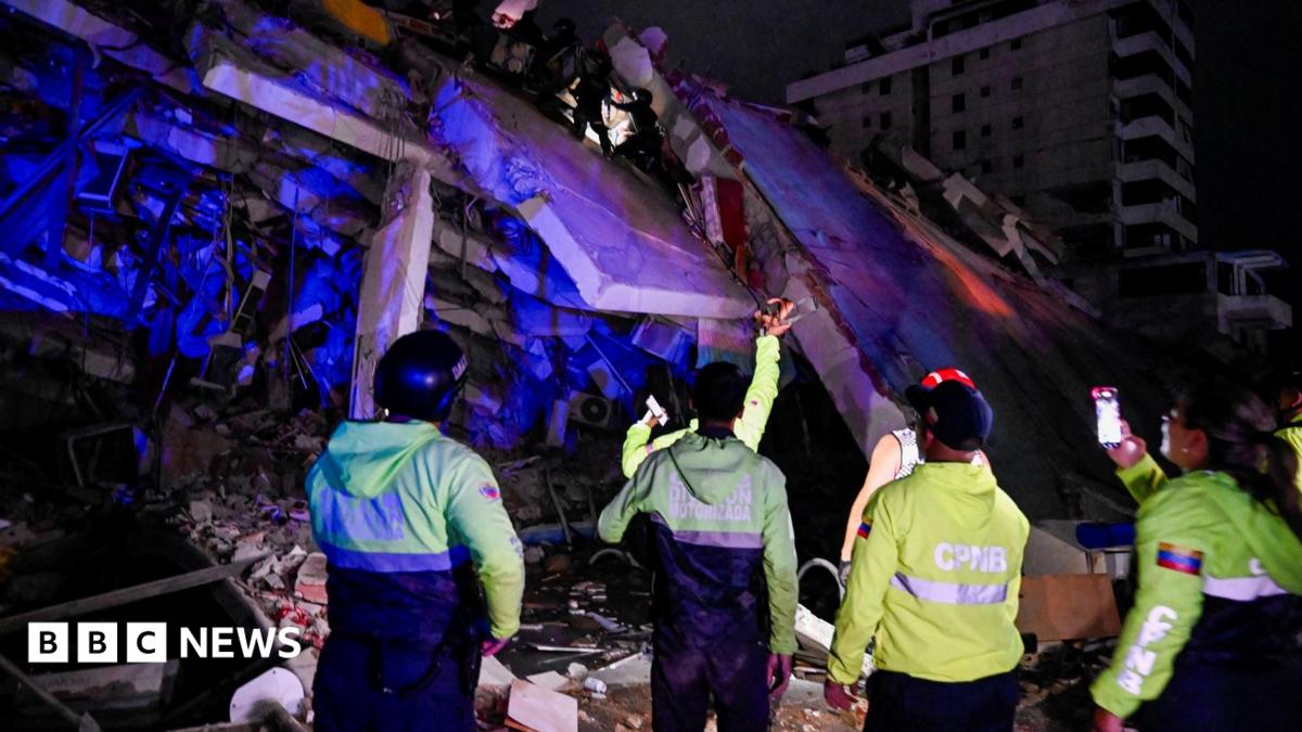 Two earthquakes inside a minute struck near the capital, Caracas. The US Geological Survey earlier warned the number killed could extend into the thousands.