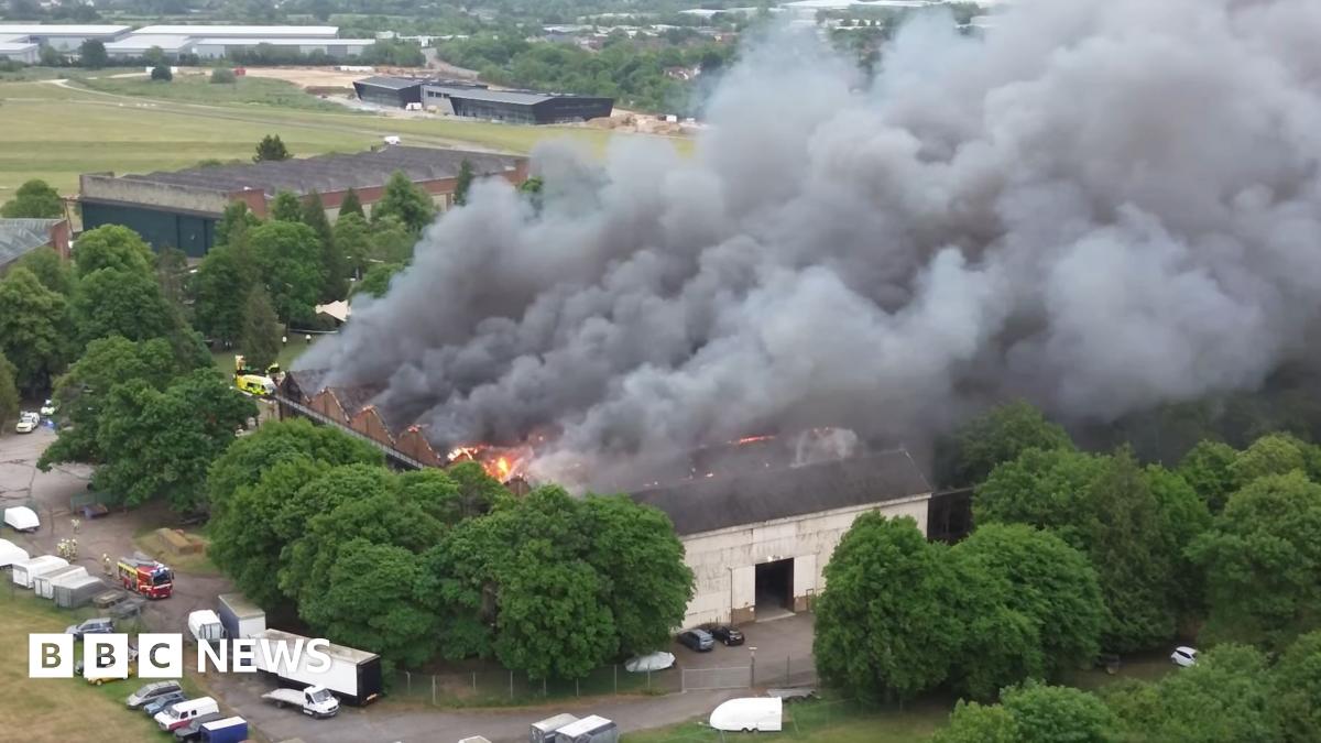 
                            Fire at Bicester motoring and aviation site under control