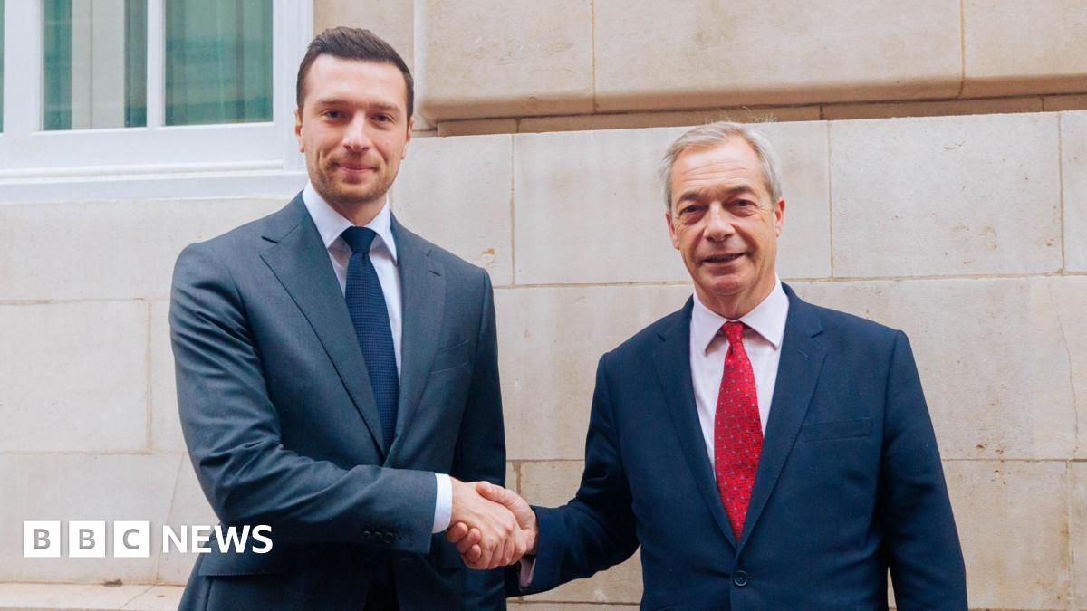 
                            Nigel Farage meets French far-right leader Bardella in London