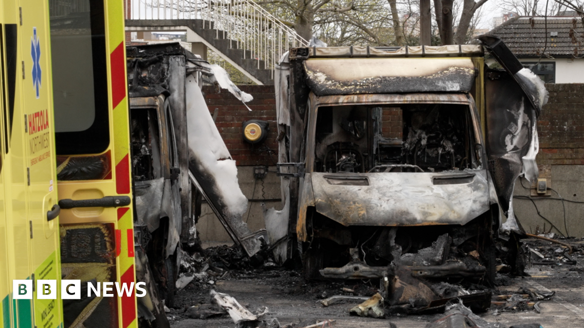 Two men, 47 and 45, arrested in connection with arson attack on ambulances owned by Jewish charity in London