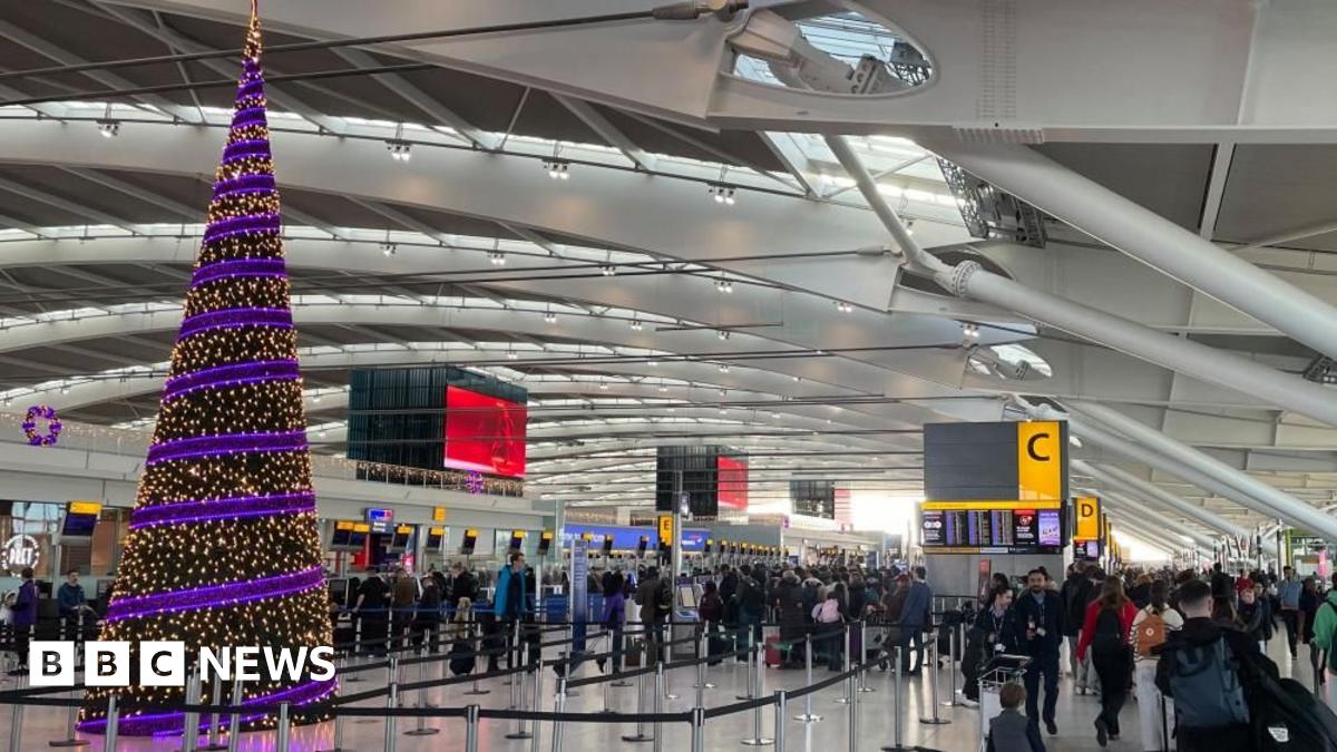 Christmas travel hit by high winds weather warning as Heathrow Airport cancels 100 flights