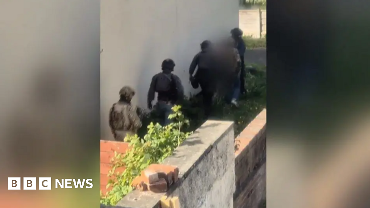 A still from a video which showed counter-terrorism officers making an arrest