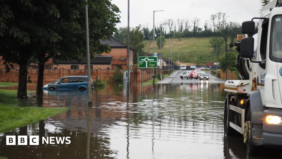 NI weather: Flash floods in Enniskillen and amber rain warning