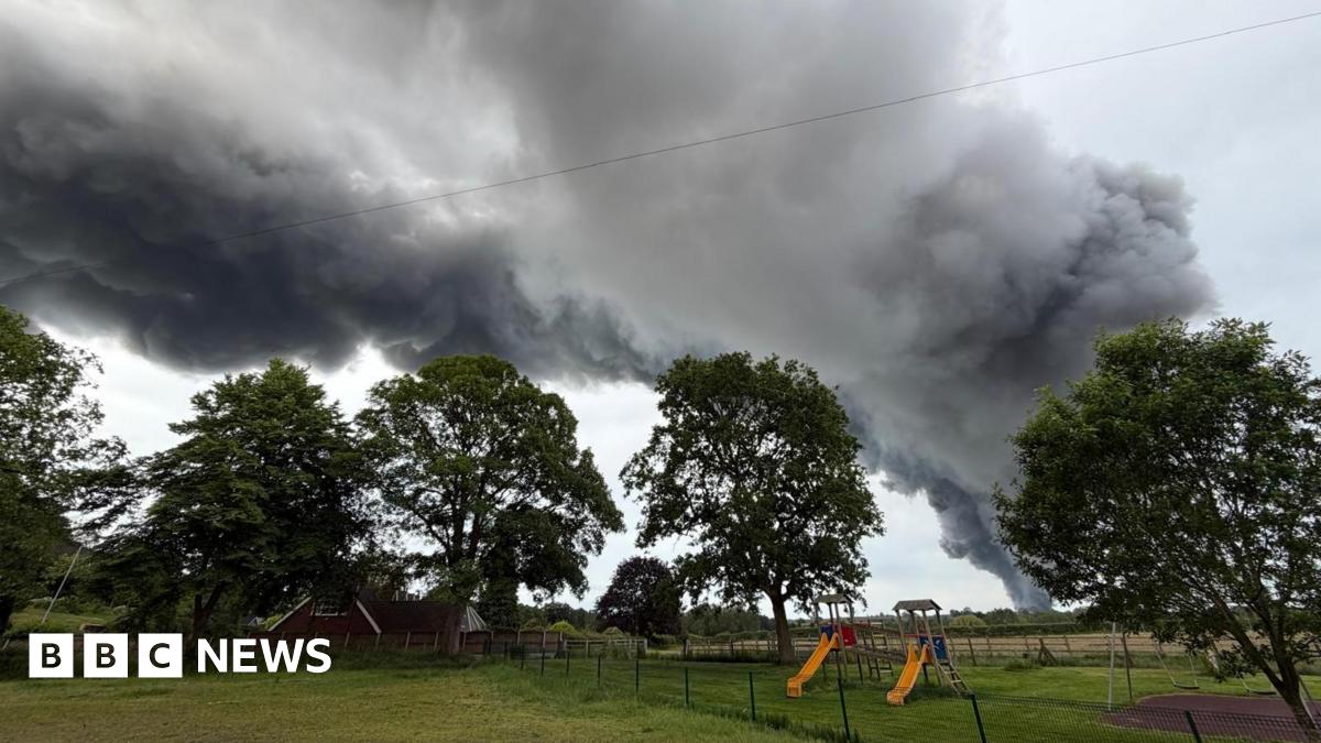 Smoke seen for miles after fire breaks out in Cheshire