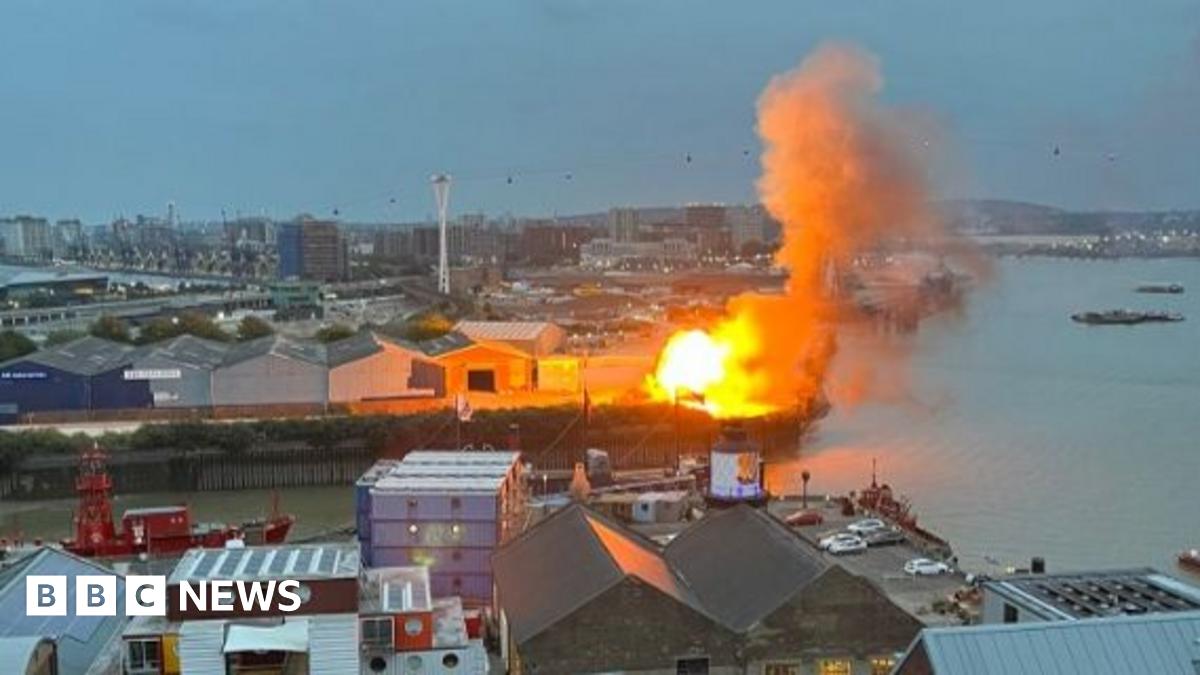 The O2 arena Silvertown fire: Film set controlled explosion sparks ...