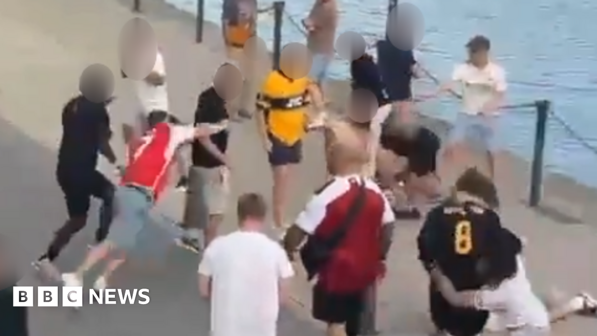 Football fans brawl in Ipswich after Champions League final