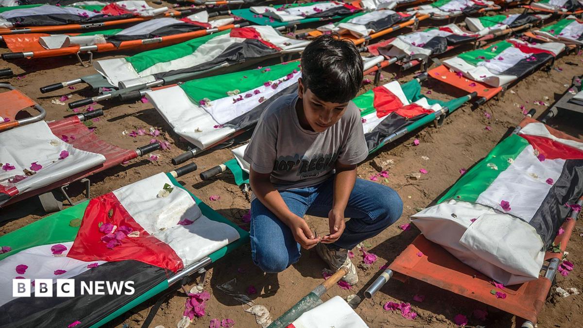Mass funeral in Gaza for 112 Palestinians killed in 2023 Israeli strike