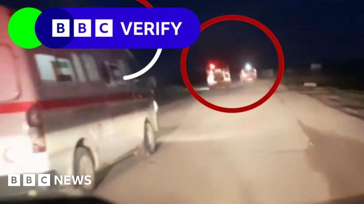 A still from the attack on the Gaza medical convoy. 