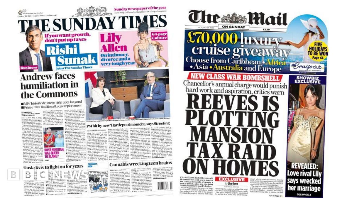 Newspaper headlines: Andrew faces Commons 'humiliation' and 'Mansion tax raid'