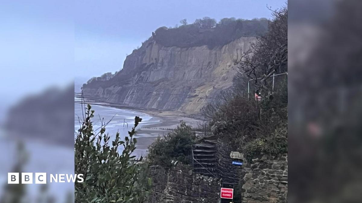 Isle of Wight walkers witness landslide at coastal cliff - BBC News