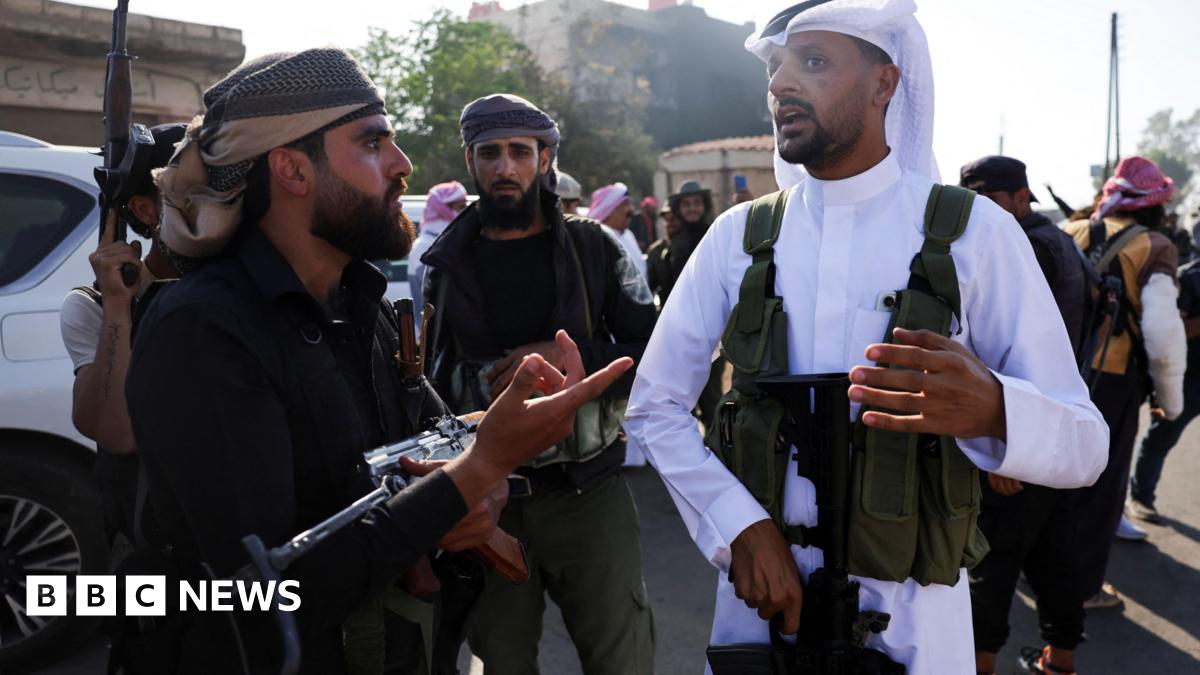 Armed Bedouin fighters in Suweida province, southern Syria. Photo: 19 July 2025