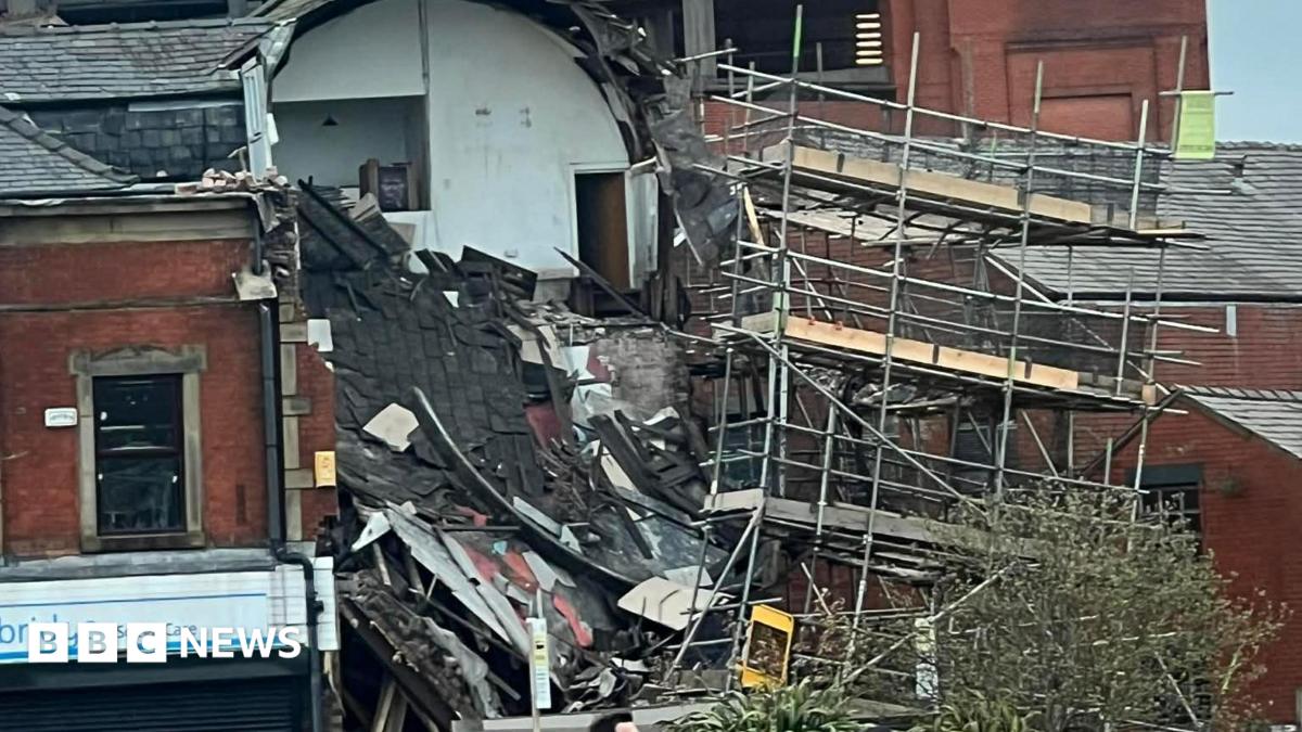 Two people in hospital after building collapses in Oldham