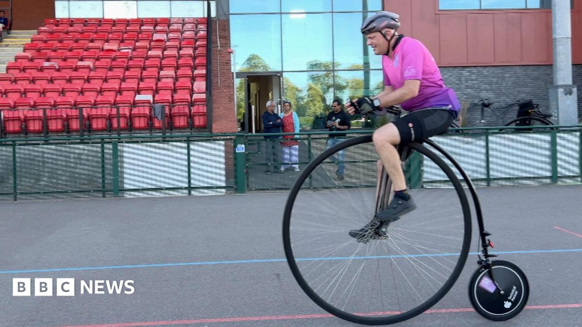Man completes 'painful' penny farthing challenge