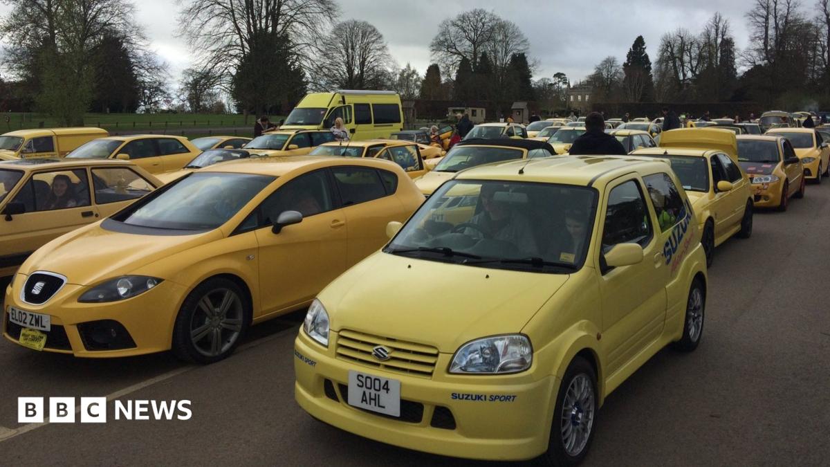 Yellow car convoy