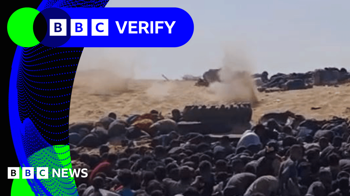 BBC Verify Live: Video shows shots fired near Gaza aid hub, and unpacking US-Ukraine weapons deal thumbnail