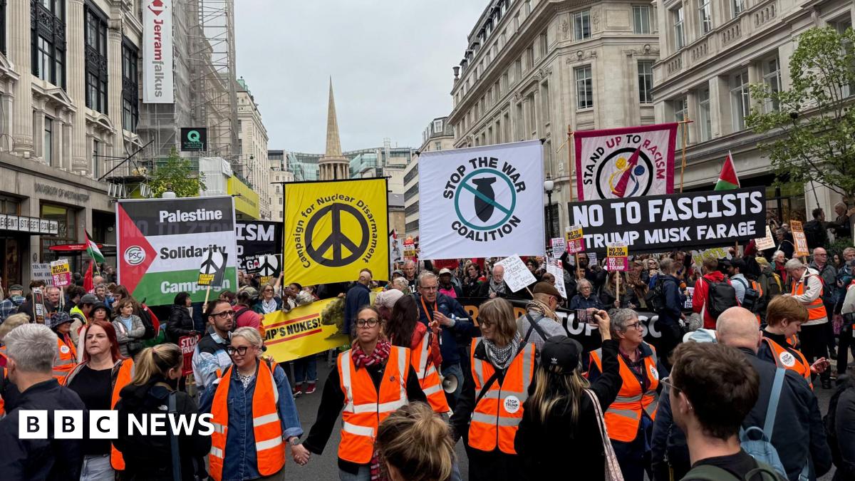 Thousands protest against Trump's second UK state visit
