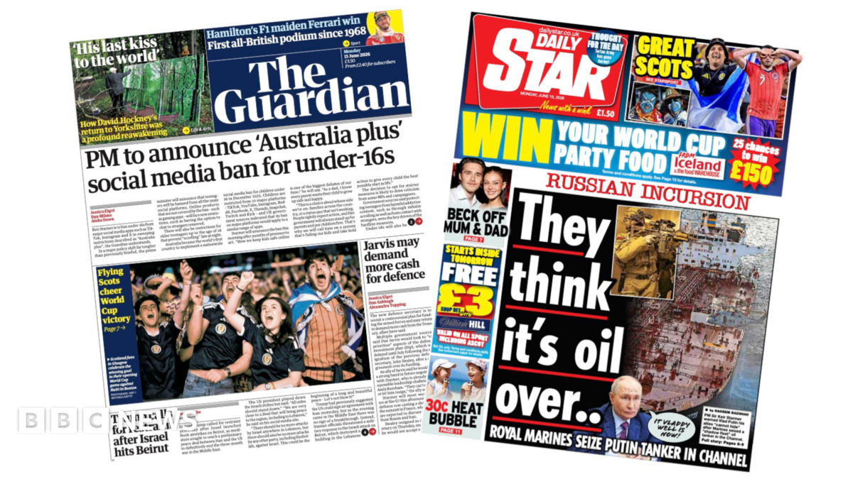 Newspaper headlines: UK's 'Australia plus' social media ban and 'Russian incursion'