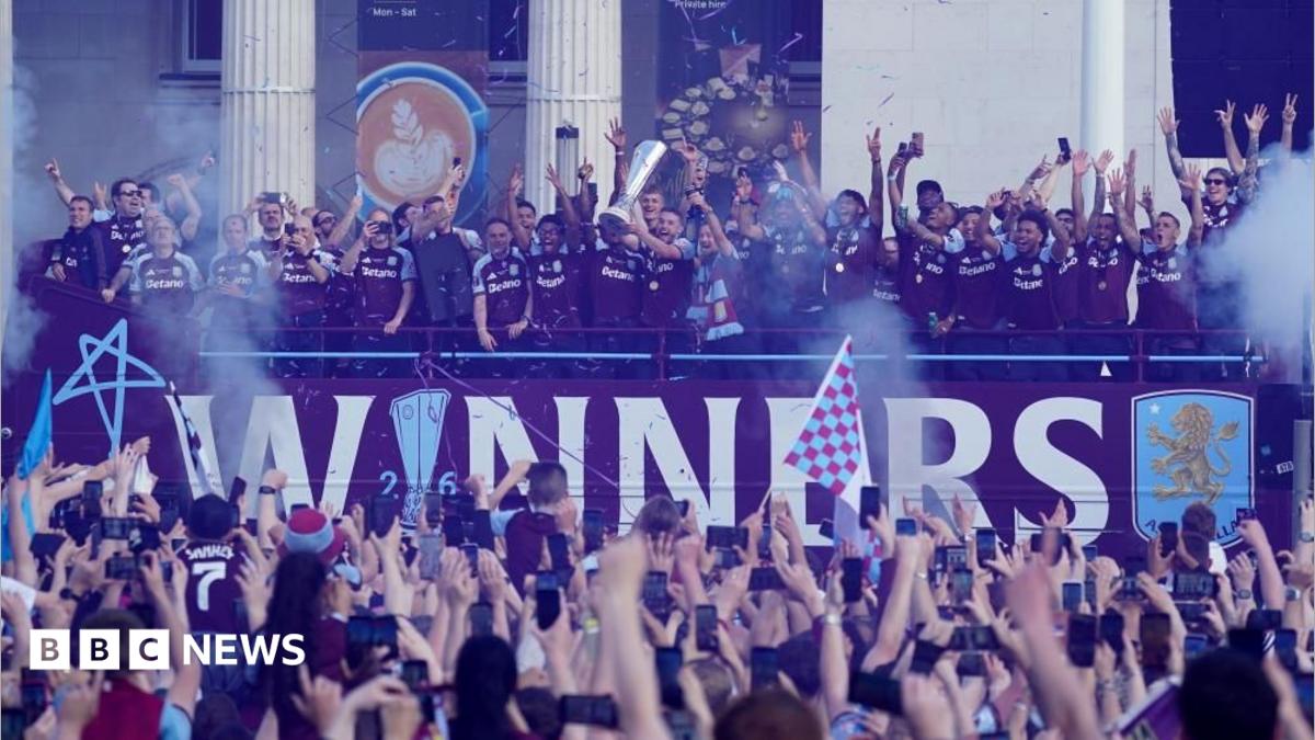 Aston Villa Players Address Fans at Victory Parade