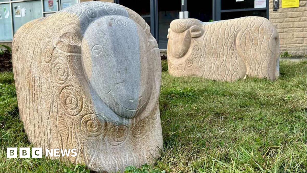 bbc.co.uk - Anil Kumar Bharath - New sheep sculptures unveiled in Shipley market square