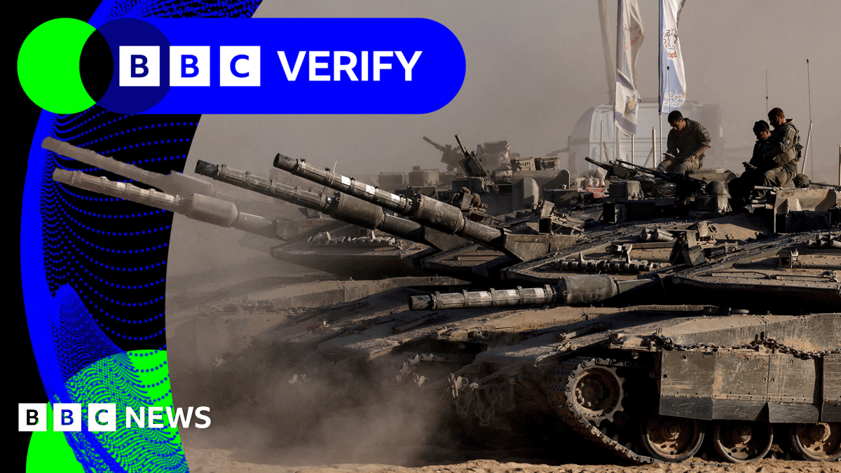 BBC Verify Live: Tracking IDF activity as Gaza City declared combat zone, plus UK wildfire seen from space thumbnail