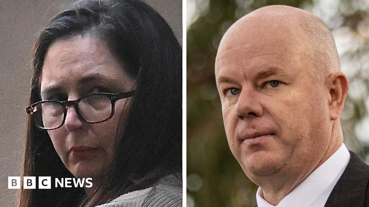 A composite image shows Erin Patterson on the left looking at the camera and Simon Patterson on the right looking at the camera.