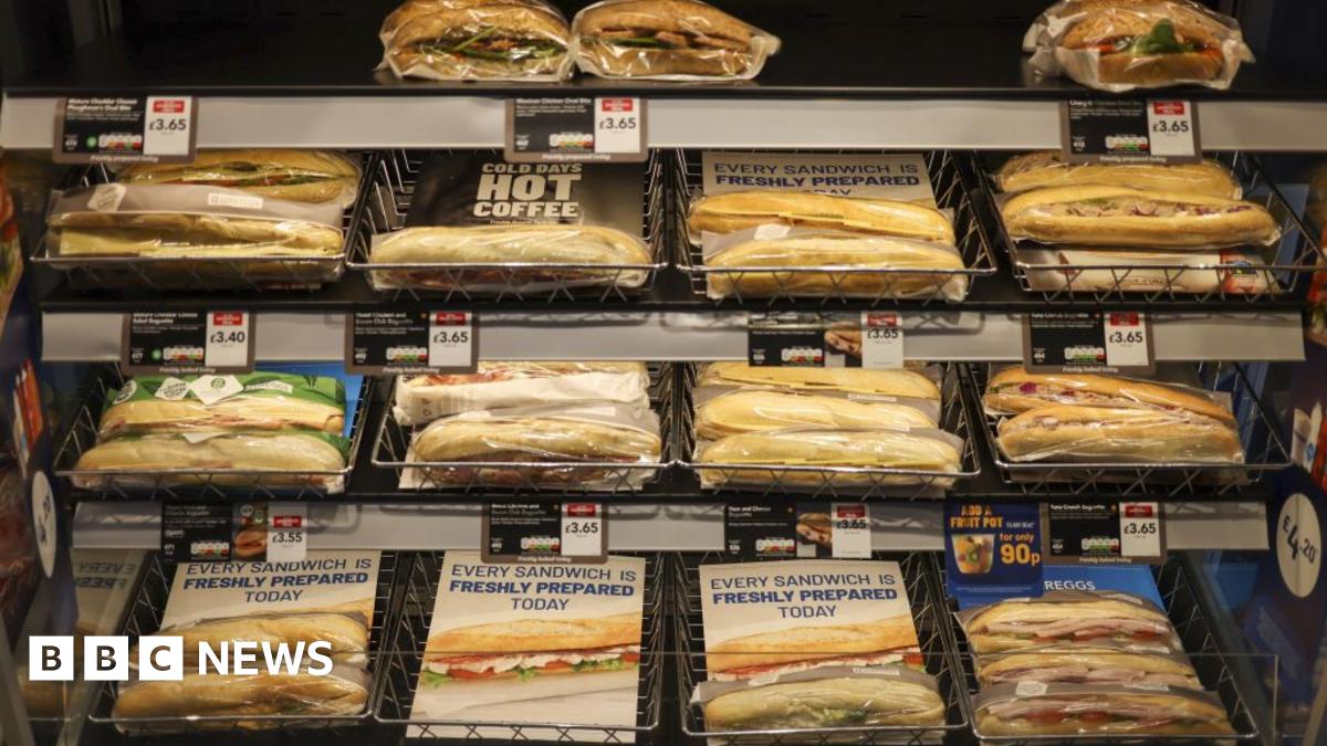 Sandwiches in a Greggs shop
