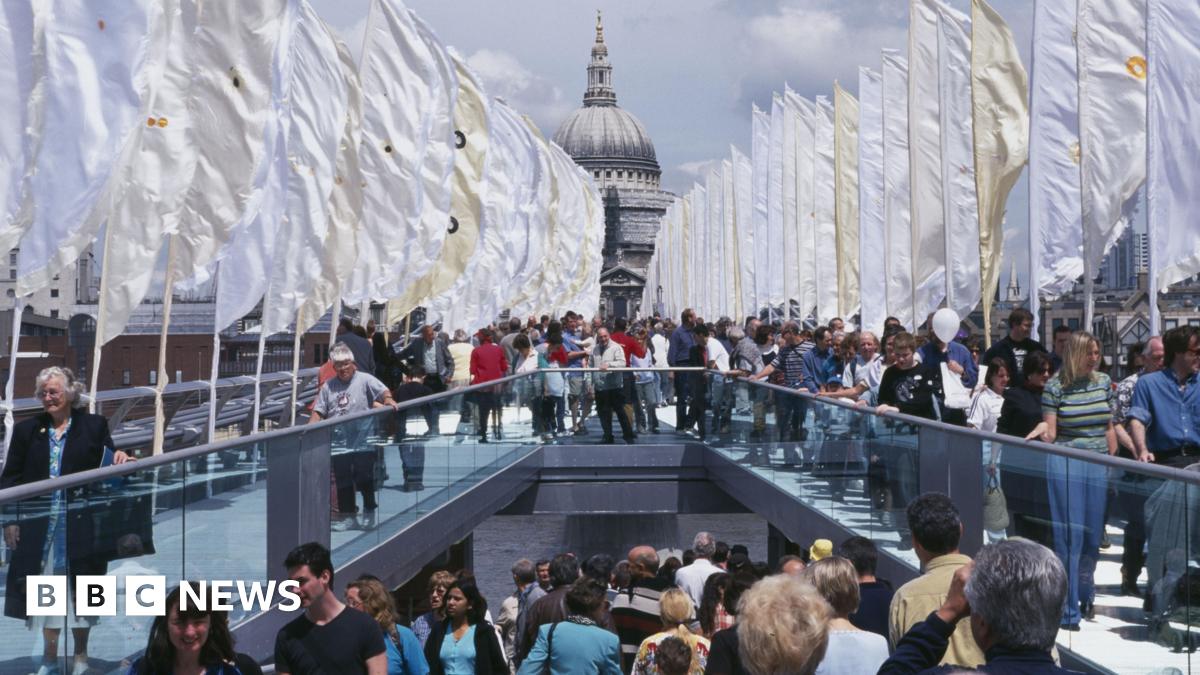 'Wobbly' Millennium Bridge in London marks 25th anniversary