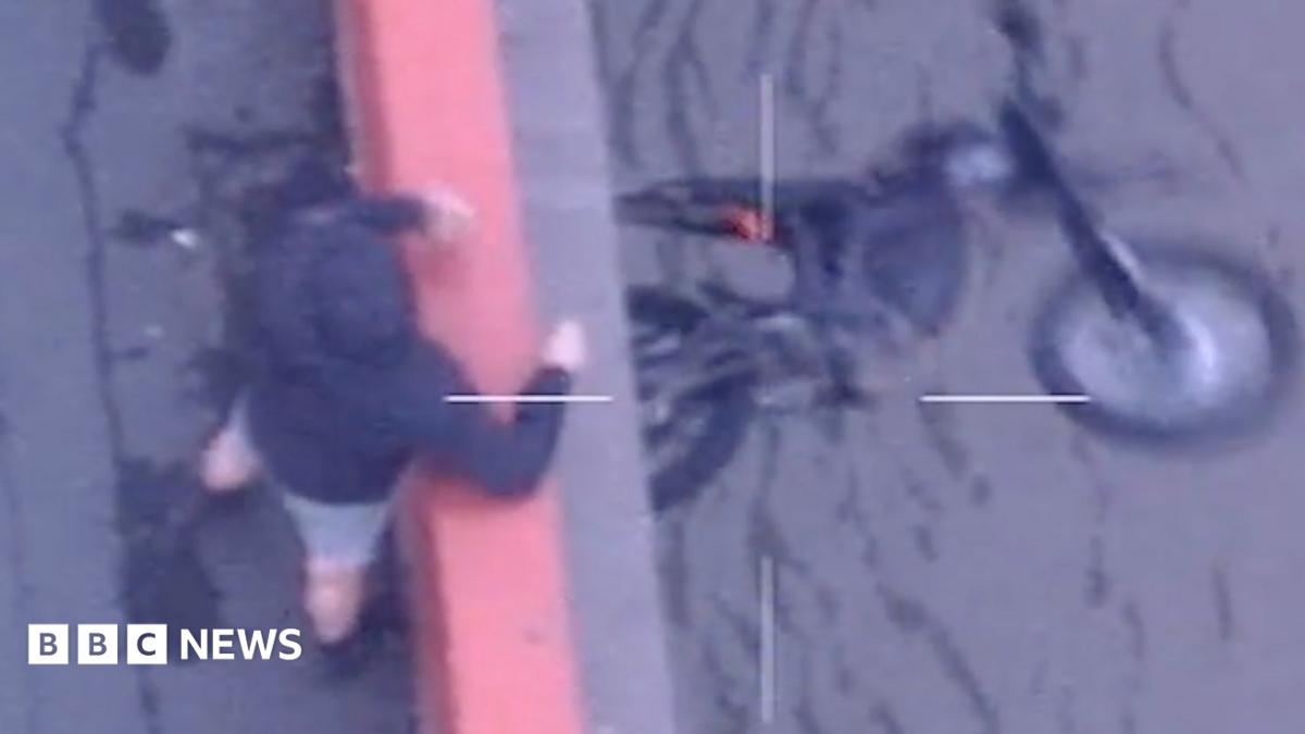 Man pulls wheelies then throws electric motorbike off bridge after police chase