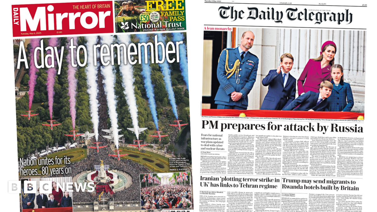 Newspaper headlines: 'A day to remember' and 'PM prepares' for Russia attack