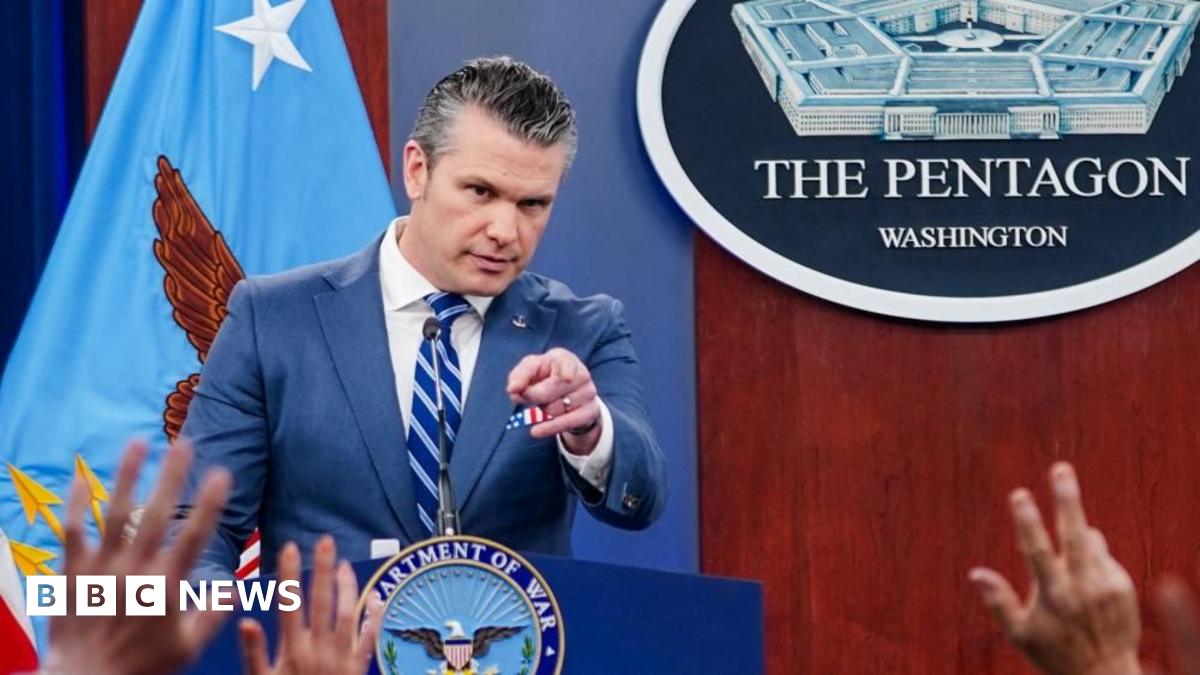 In a Pentagon update, Pete Hegseth urges Iran to "choose wisely". The US says 14 ships have been forced to turn round since its blockade began on Monday.