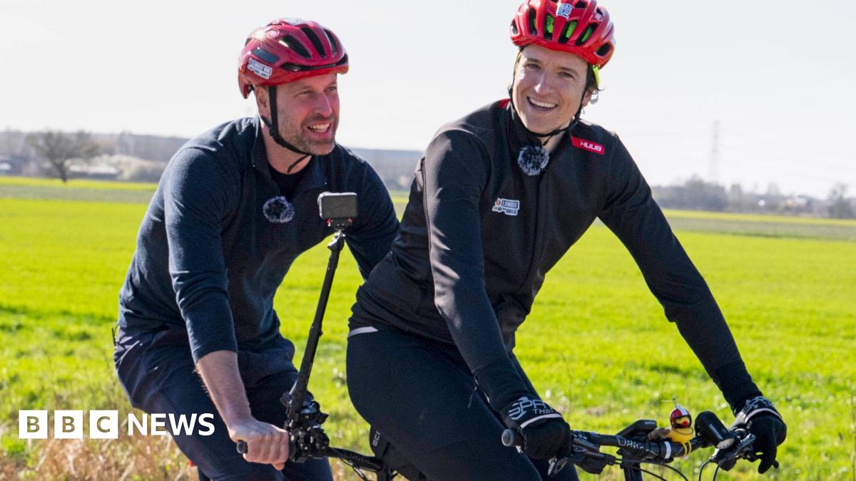 Prince William joins Greg James on Comic Relief bike ride