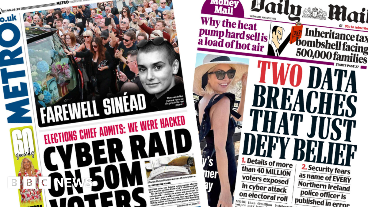 Newspaper headlines: Double data breach and jabs could beat obesity - BBC News Newspaper headlines: Double data breach and... 