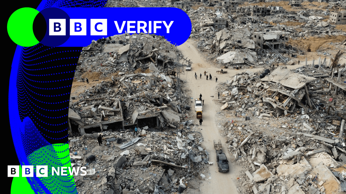 BBC Verify Live: Satellite images of Gaza damage, and what the UK pays France to stop small boats thumbnail
