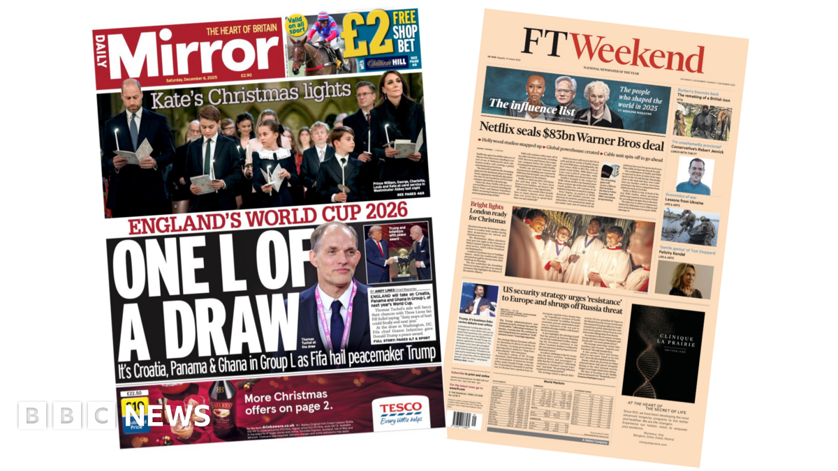 
                            Newspaper headlines: 'Netflix seals $85bn Warner Bros deal' and 'One L of a draw'